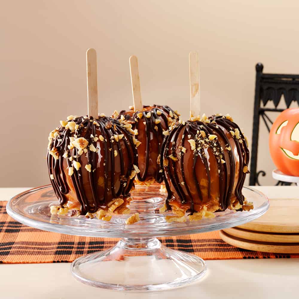 Caramel Apples with Chocolate & Walnuts